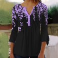 thumbnail image 2 of TSADFHJI Débardeurs pour Femmes Sweat Blouse Vintage Imprimée Col en V Rayée TG Violet, 2 of 5