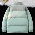 thumbnail image 6 of Miluxas Women's Casual Warm Zip up Jacket, Fashion Stand up Collar Long Sleeve Loose Cotton Padded Jacket Top with Pockets Sky Blue XL(XL), 6 of 6