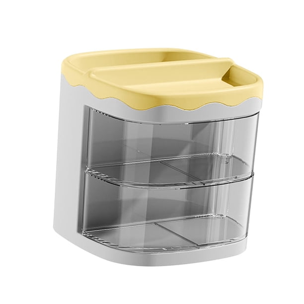 Organizador de maquillaje, porta brochas de maquillaje, organizador de escritorio moderno y sencillo multiusos Amarillo