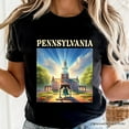 thumbnail image 2 of Historic Liberty Bell and Independence Hall Pennsylvania State T-Shirt, Colonial Landmark Tee and Travel Souvenir, 2 of 8