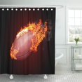 thumbnail image 1 of ABPHQTO Cortina de ducha naranja balón de fútbol americano en fuego rojo oscuro volando hacia abajo 160x180 cm, 1 of 1