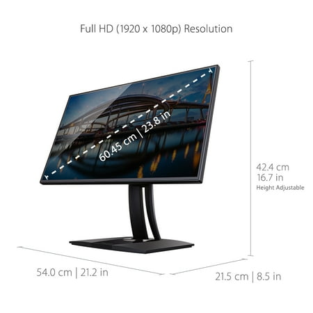 ViewSonic - 24" IPS LED FHD Monitor (DisplayPort, HDMI, VGA) - Black
