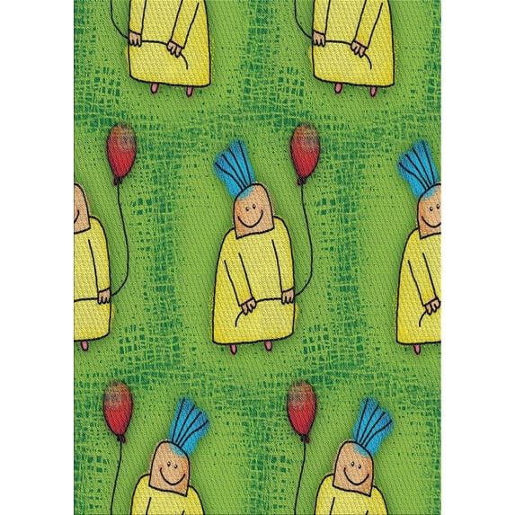 Ahgly Company Machine Washable Indoor Rectangle Transitional Green Area Rugs, 2' x 4'