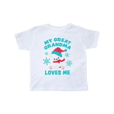 

Inktastic Polar Bear My Great Grandma Loves Me in Santa Hat Gift Toddler Boy or Toddler Girl T-Shirt