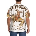 thumbnail image 3 of Fotbe Cowboy Rodeo Guitar Camisa Estampada de Manga Corta para Hombre, Casual de Verano, Estilo Playero, Sin Arrugas-Small, 3 of 5