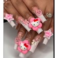 thumbnail image 2 of Venta al por mayor, accesorios de decoración de diamantes de imitación de resina con flores de Sanrios Kitty de dibujos animados rosas, suministro de dijes para decoración de uñas Kawaii 3D, 2 of 4
