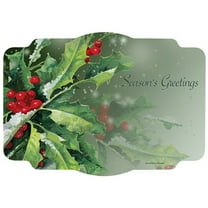 Season's Greetings Holly Disposable Paper Placemats - 9.75in. x 14in. - 100 Pack (311120)