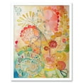 thumbnail image 1 of Lace Pattern Flower Blooms Folk Art Watercolour Painting Art Print Framed Poster Wall Decor 12x16 inch, 1 of 5
