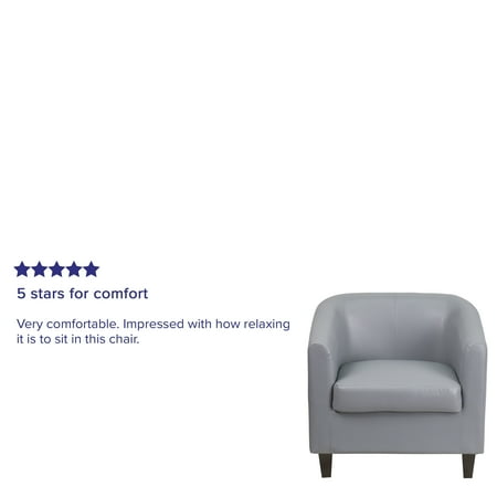 Flash Furniture - LeatherSoft Lounge Chair with Sloping Arms - Gray