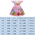 thumbnail image 3 of Girls Numberblock Cartoon Graphics Printed Casual Costume Summer Flying Sleeves Short Sleeve Cute Playwear A-line Flutter Fold Skirt Role Play Party Ruffle Princess Dress Kids Anime Outfits 2-9 ﻿ ﻿, 3 of 3