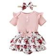 thumbnail image 3 of Maxcozy 3PCS Toddler Baby Girl Summer Clothes Romper Jumpsuit Floral Shorts Outfits Set, 3 of 7