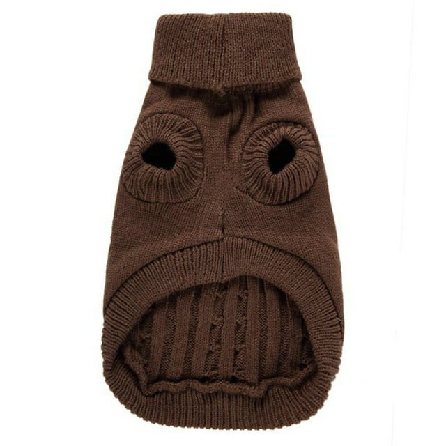 Billuyoard Suéter de Navidad para mascotas, suéter de punto cálido de Color sólido, ropa de otoño e invierno Ropa para mascotas Café XS