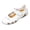 White, variant on Women's Adjustable Strap Mary Jane Flats, Wide Toe Casual Nurse Sandals, Breathable Non-Slip Summer Shoes Black