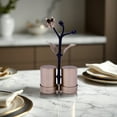 thumbnail image 2 of Etched Salt & Pepper Shaker Set with Bud Flower Caddy Handle Gorgeous Rose Gold Finish For Daily and Occasional Use Utility and Decorative Item Salt Pepper Caddy 3.5 x1.5 x 8 inches, 2 of 8