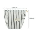 thumbnail image 2 of Ofertas Únicas 1 Pc Clutch Ligero Bolsa de Maquillaje Pequeña con Bordado de Lazo a Rayas para Vacaciones en Lona Negra, 2 of 6