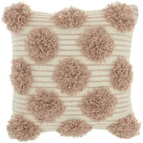 Mina Victory Life Styles Tufted Pom Poms 18"X18" Blush Indoor Throw Pillow
