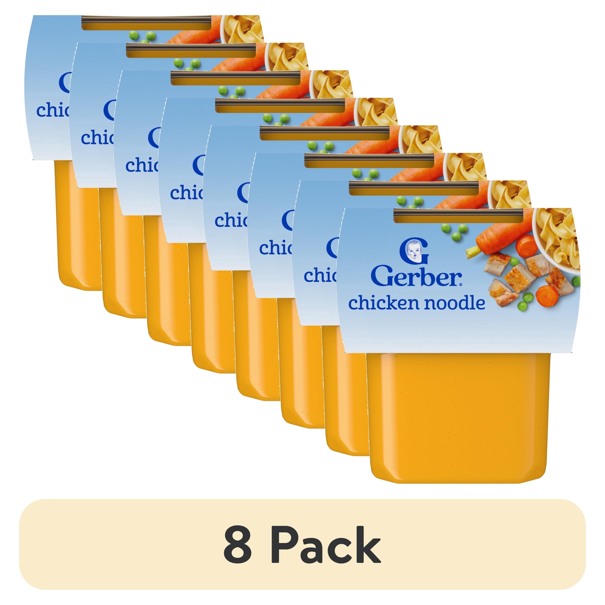 (8 pack) Gerber powerblend 2nd Foods Baby Foods, Chicken Noodle, 4 oz Tubs
