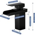 thumbnail image 4 of Black Basin Faucet, Waterfall Bathroom Faucet, Hot And Cold Water Optional, Water-saving Ceramic Valve, 4 of 5