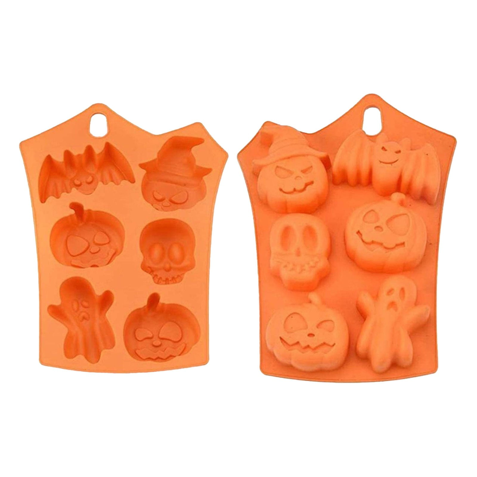 Moules En Silicone Halloween Citrouille Monstre - 2 Pièces, 26x20,5 Cm, Pour Chocolat, Gâteaux, Savon