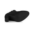 thumbnail image 3 of BLISSFUL STEP Women's Round Toe Platform Block Heels Ankle Booties Black 7, 3 of 7