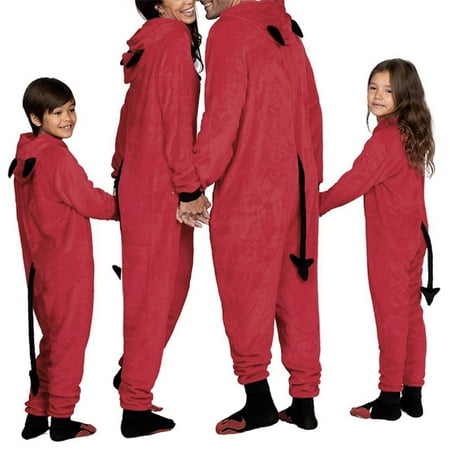 

Matching Family Christmas Union Suit Pajama Set Warm Velvet Long Sleeve Zip Up Hooded Jumpsuit Loungewear Nightwear