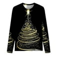thumbnail image 4 of JINMGG Christmas Tops for Women, Long Blouses for Women Women's Fashion Loose Long Sleeve Round-Neck Blouse Christmas Printing T-Shirt Tops, 4 of 4