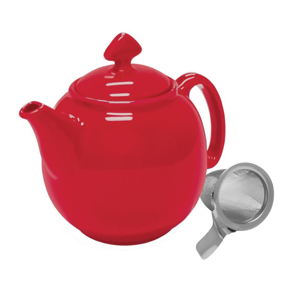 Chantal Tea for Four True Red 1.5 Quart Teapot with Stainless Steel