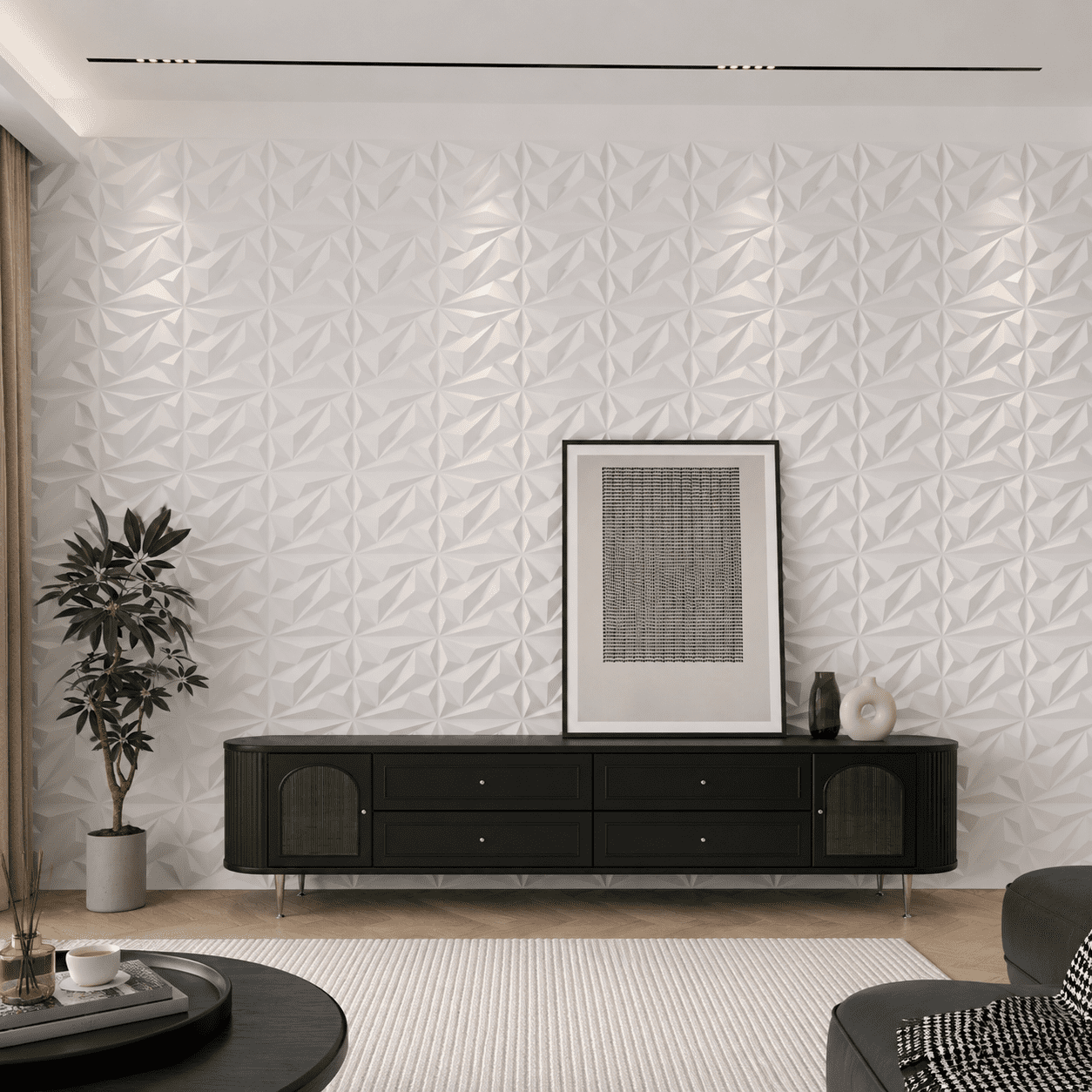 33 pcs 11.81''x11.81''  3D Wall Panel Diamond for Interior Home Decor,PVC  Wall Coverings, Wall Decor PVC Panel,White