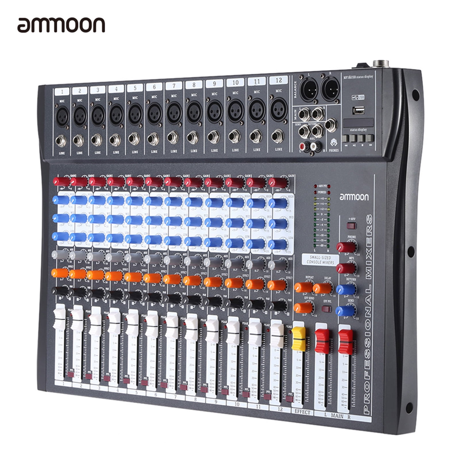 Sound Town Professional 12-Channel Audio Mixer with USB interface DSP ...