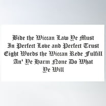 The Wiccan Rede Short Version Poster Wall Art, Modern Wall Decor For Living Room Bedroom, 8x12 UNFRAMED