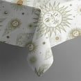 thumbnail image 5 of White Sun Moon Cloud Star Pattern Square Tablecloth,Waterproof Square Table Cover,Wipeable Spillproof Washable Table Cover for Home Kitchen Party Decor 52"x52"(132x132cm), 5 of 6