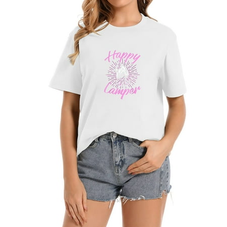 Womens Happy Camper Camping Gear Camping Clothes T-Shirt