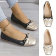 thumbnail image 7 of Nrmvnmi Women's Ballerina Flats Round Toe Small Fragrant Wind Single Shoes Colored Bow Knot Shallow Mouth Flat Bottom Rectangular Toe Beans Shoes Black Mothers Day Gifts, 7 of 7