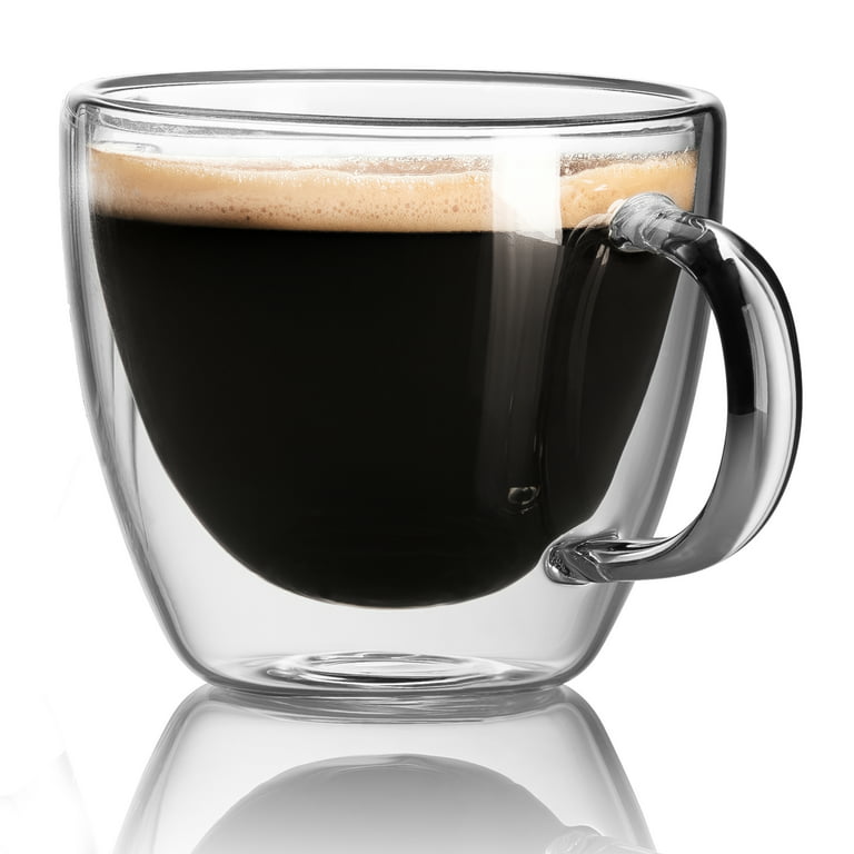 Double wall espresso glass espresso cups 5.4 oz. Set 4 Mug