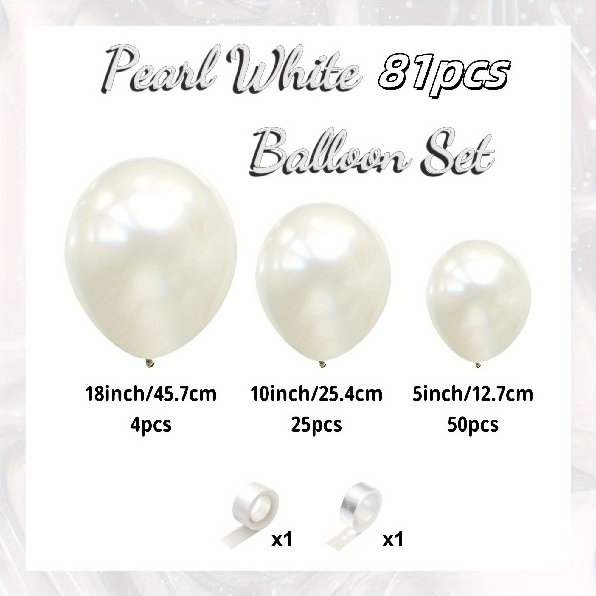Pearl White Balloon Arch Kit 81pcs for Wedding Birthday Party Decorations Indoor Outdoor