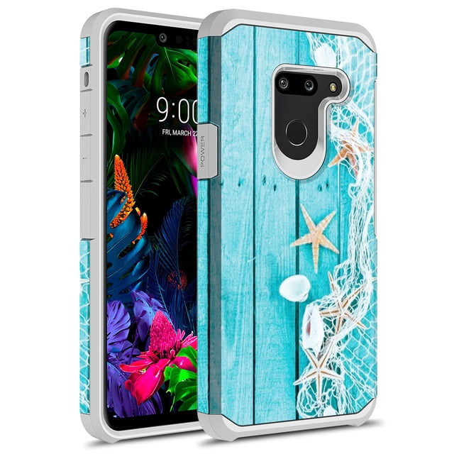 LG G8 ThinQ Case, Kaesar Slim Hybrid Dual Layer Shockproof Hard Cover Graphic Fashion Cute Colorful Silicone Skin Cover Armor Case for LG G8 ThinQ (Starfish)