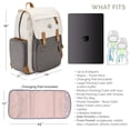 thumbnail image 3 of Parker Baby Co. Diaper Backpack with Changing Pad, Insulated Pockets & Stroller Straps, Cream, 3 of 7