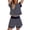 Navy, variant on Two piece Sets for Women Short Sleeve Outfits Ribbed Textured Knit Lounge Shorts Set Tracksuit Matching Sets