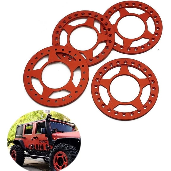 Aluminum Replacement Red/Blue/Black/Silver 4pcs - 1/10 RC Crawler Car 2.2" Wheel Rim Beadlock Ring