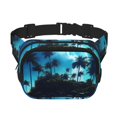 thumbnail image 1 of Balery Hawaiian Beach Pirate Moon Mochila Cinturón para Mujeres y Hombres, Bolsa de Cintura Impermeable de Doble Capa con Correa, 1 of 9