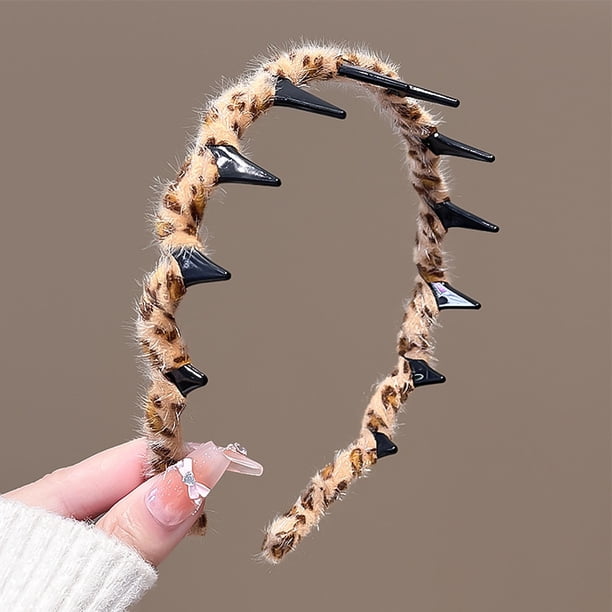 Diademas con dientes de leopardo, peine, aro de plástico, bandas para el cabello con dientes en forma de U, aro para el cabello con dientes ondulados, tazón de silicona de forma exquisita