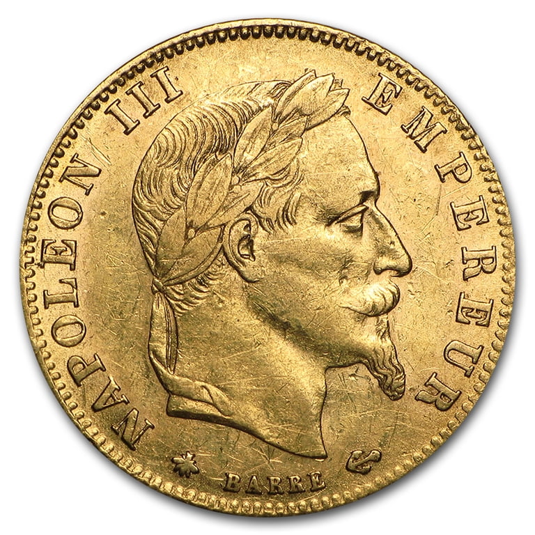 1862-1869 France Gold 5 Francs Napoleon III Laureate Avg Circ