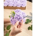 thumbnail image 5 of 25Pcs Artificial Roses Flowers Fake Roses with Stems Real Touch Foam Flowers for DIY Wedding Bouquet Baby Shower Centerpiece Floral Arrangement Party Home Decor(Black), 5 of 5