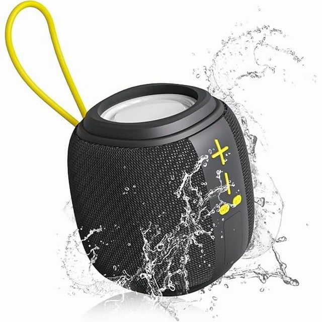 wonima11 Portable Wireless Speaker, BT5.3, IPX6 Waterproof,Stereo Sound, RGB Lights,TWS Pairing,TF-Card in, for Home Theater, Party,Outdoor Travel (Black)