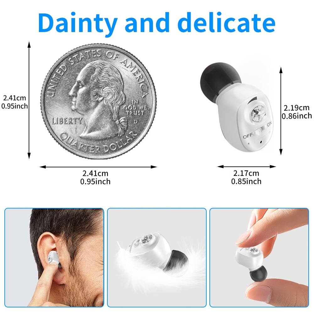 HIBRIQ Digital Rechargeable Hearing Aids with Charging Base, Noise Reduction & Comfort Fit for Seniors HH-1607