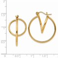 thumbnail image 4 of Auriga 14k Yellow Gold Fashion Circle Hoop Earrings for Women(L-24mm, W-18mm), 4 of 6