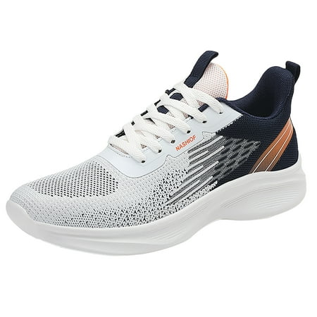 XDDST Mens Slip On Shoes Fashion Men Mesh Mountaineering Casual Sport Shoes Lace Up Solid Color Running Breathable Soft Bottom
