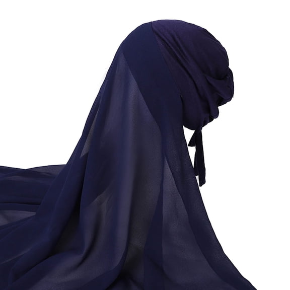 1 Piece Headscarf 1 Piece Waist Belt Brown Chiffon Muslim Head Scarf Solid Color Long Scarf Wrap Scarves Chiffon Scarf for Women Fashion