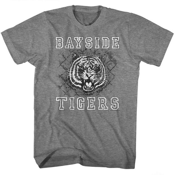 Saved By The Bell Schoolyard Tigers Graphite Heather Adult T-Shirt 4Xl