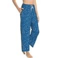 thumbnail image 2 of Uemuo Blue Star Print Pattern Women's Wide Leg Palazzo Lounge Pants with Pockets Light Weight Loose Comfy Casual Pajama Pants-Medium, 2 of 9